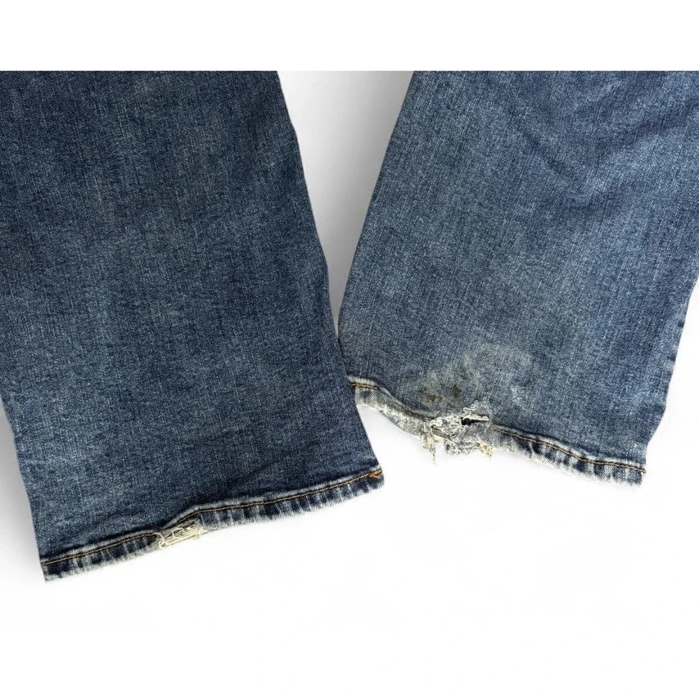 True Religion Jeans Men 40 Ricky Red Super T Straight Leg Distressed